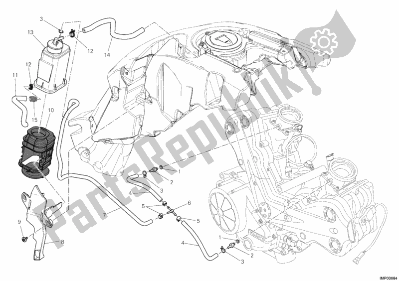 Tutte le parti per il Filtro Contenitore del Ducati Diavel Diesel Thailand 1200 2017